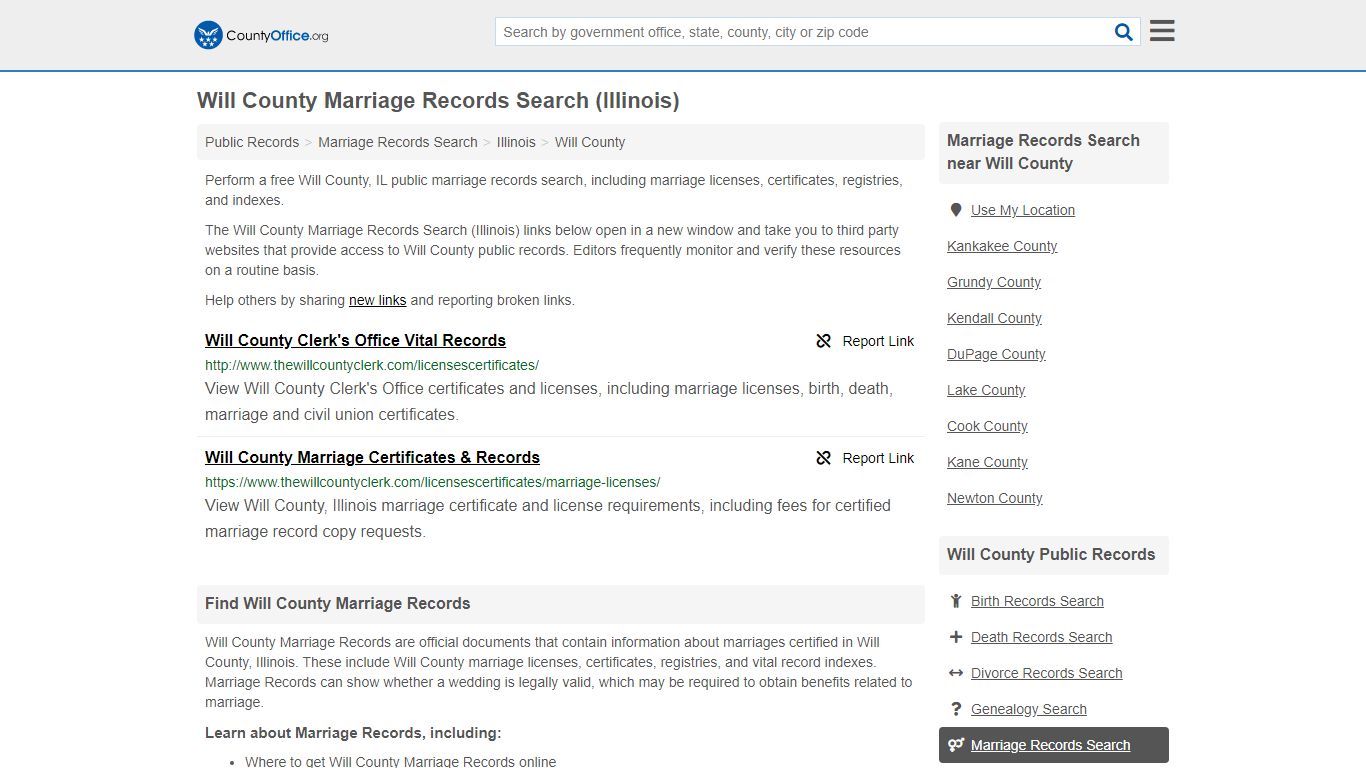 Marriage Records Search - Will County, IL (Marriage ...